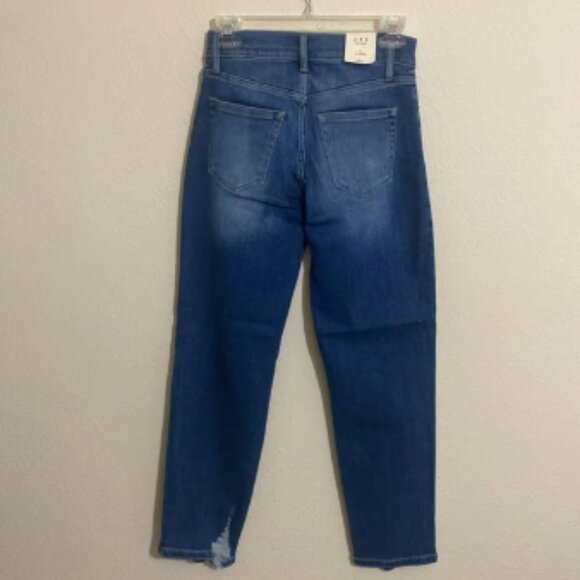 LETTER TO JULIET Women's Cropped Distressed & Tapered Blue Denim Jeans Size 24 - Picture 4 of 9